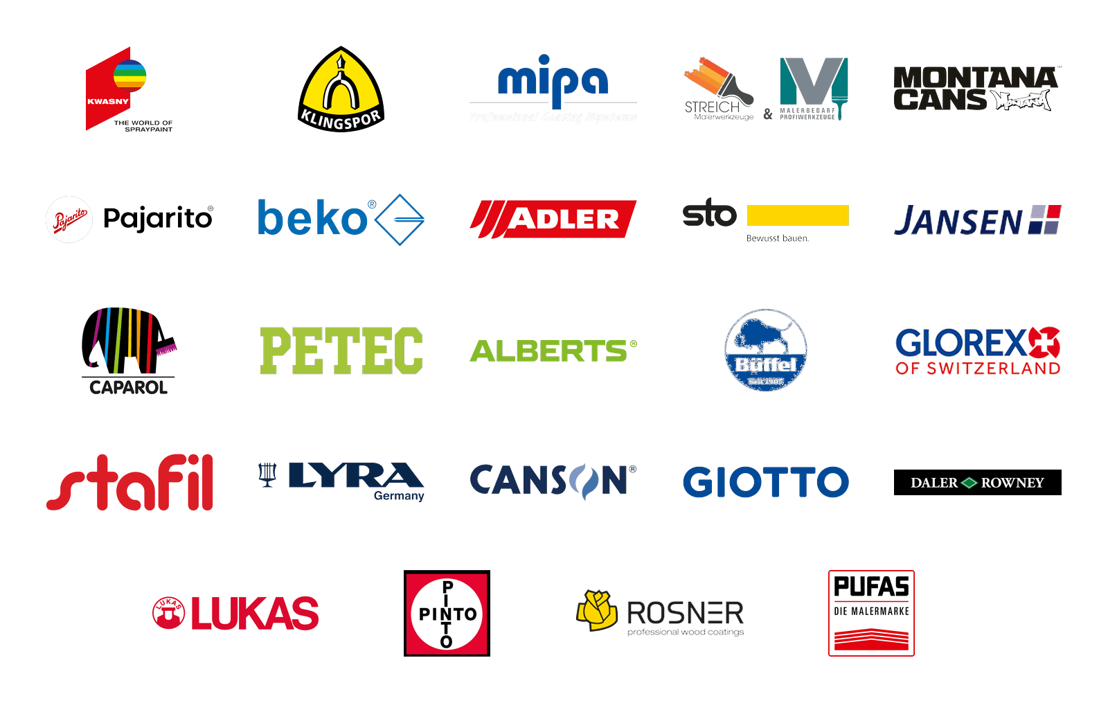 Logos der Lieferanten von Farben Orth